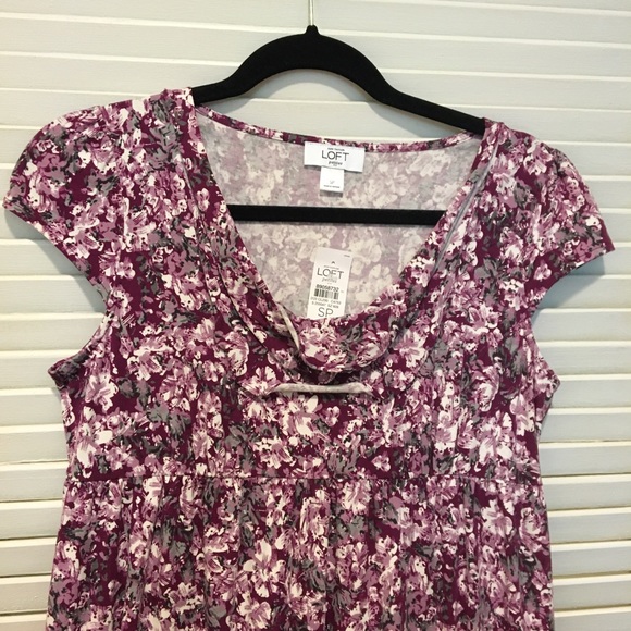 LOFT cap sleeve floral dress NWT size SP - Picture 3 of 8